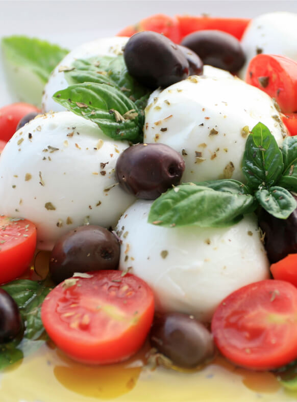 Penfield-Olives-Caprisa-Insalata-2 Penfield Olives retail olives products South Australia page pic, Caprisa Insalata, Bocconcini, kalamata olives, basil, and cherry tomatoes.