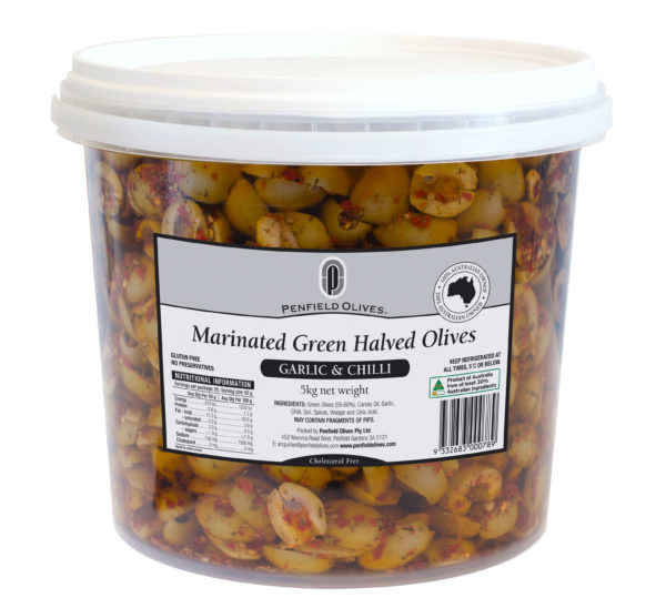 Penfield Olives Green Halved Marinated Olives Garlic & Chilli 5kg 2